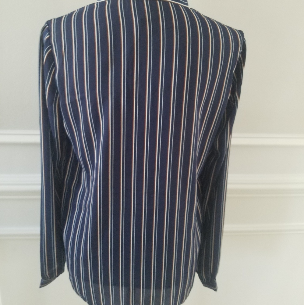 Stripped blue Multicolored long sleeve blouse - Picture 2 of 5
